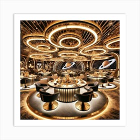 A Sci Fi Themed Dining Area Called Saturn’S Ring Art Print