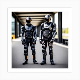 Futuristic Men In Suits Art Print