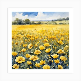 Yellow Poppies 1 Art Print