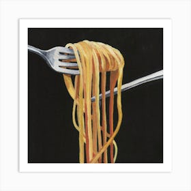 Fork And Spaghetti Art Print