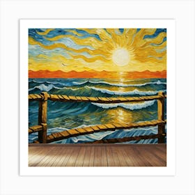 Sunset By Vincent Van Gogh Art Print