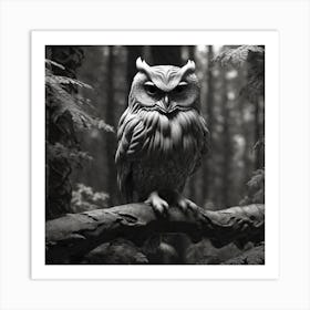 Owl In The Woods 7 Art Print