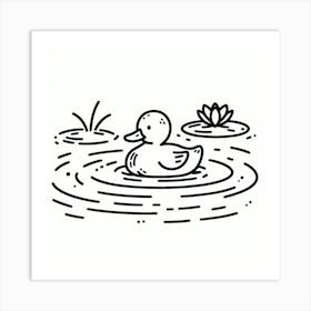 Line Art duck 2 Art Print