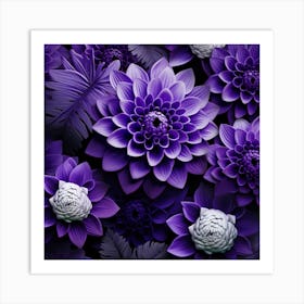 Purple Dahlias Art Print