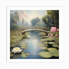 Water Lily Bridge 1 Art Print 2 Art Print