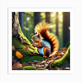 Squirrel In The Forest 355 Art Print