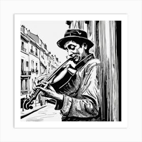 Paris Street Musician 1 Art Print