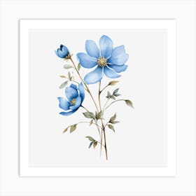 Blue Flowers 4 Art Print