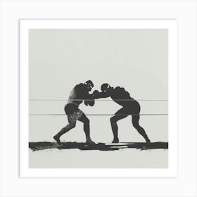 Two Boxers Fighting 1 Art Print