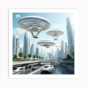 Futuristic Cityscape 1 Art Print