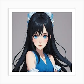 Anime Girl With Blue Eyes Art Print