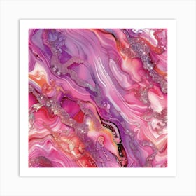 Pink Marble Art Print