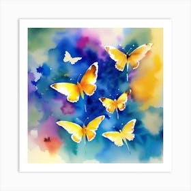 Watercolor Butterflies 1 Art Print