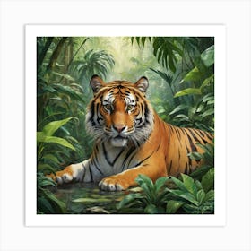 Tiger In The Jungle 26 Art Print 3 Art Print