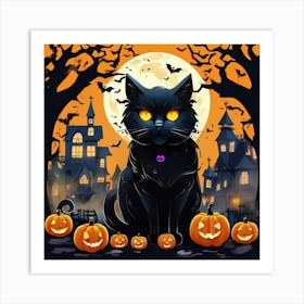 Halloween Cat 3 Art Print