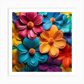 Paper Flowers 31 Art Print