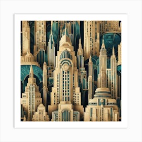 Deco Cityscape 4 Art Print