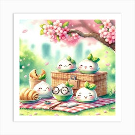 Spring Picnic chinese dim sum Art Print