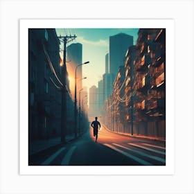 Runner In The City Art Print