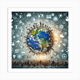 People In A Circle 2 Art Print