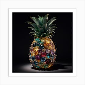 Pineapple Made Of Jewels Art Print