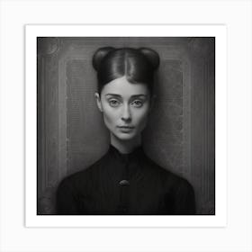 Portrait Of Audrey Hepburn - Leonardo Davinci Style4 Art Print