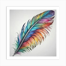 Colorful Feather Art Print