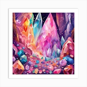 Colorful Crystals Art Print