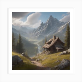 Peaceful Landscape In Mountains Trending On Artstation Sharp Focus Studio Photo Intricate Detail (24) Art Print