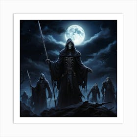 The Rising Undead In The Full Moon (29) Art Print