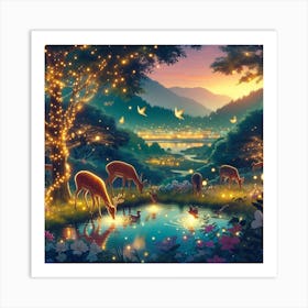 Deer In The Forest 1 Art Print