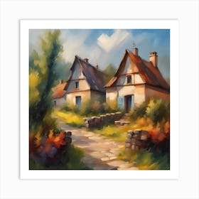 Cottages In The Countryside Art Print