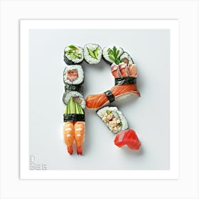 Sushi Letter R Art Print
