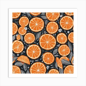 Orange Slices Seamless Pattern Art Print