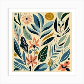 Abstract Floral Pattern 1 Art Print