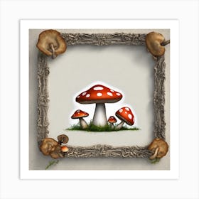 Mushroom In A Frame 1 Art Print