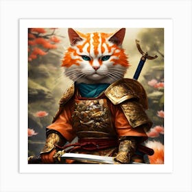 Samurai Cat Art Print