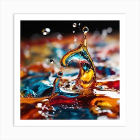 Colorful Liquid Splash Art Print