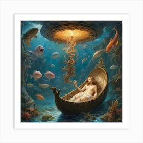 Mermaid art print paintings Art Print