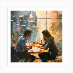 Couple At Table Art Print