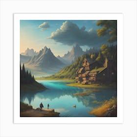 Village In The Mountains Art Print