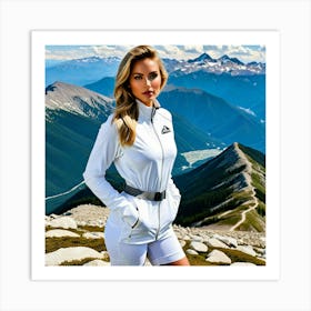 Woman On Top Of A Mountain 2 Art Print