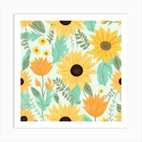 Bright Sunflowers Art Print