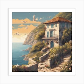 270098 An Old House On The Mountain With A View Of The Se Xl 1024 V1 0 Art Print