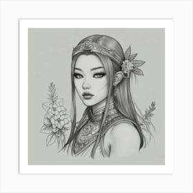 Asian Girl Art Print