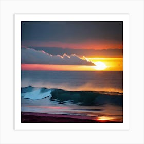 Sunset Over The Ocean 195 Art Print