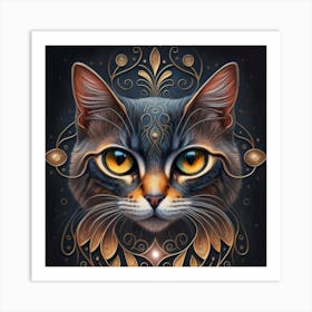 Mystic Cat Eyes Print Art Art Print