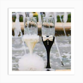 Wedding Champagne Flutes 2 Art Print