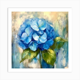 Blue Hydrangea Art 1 Art Print