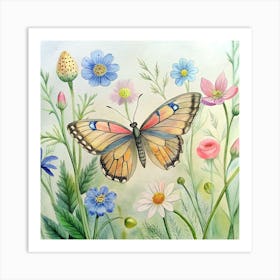 Butterfly In The Meadow Art Print